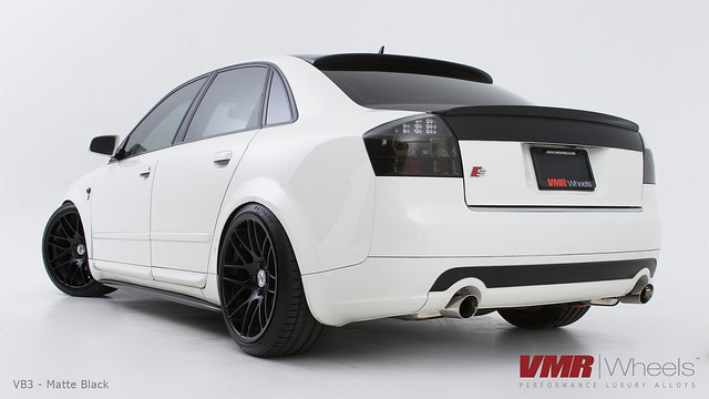 White Audi A4 Black Rims