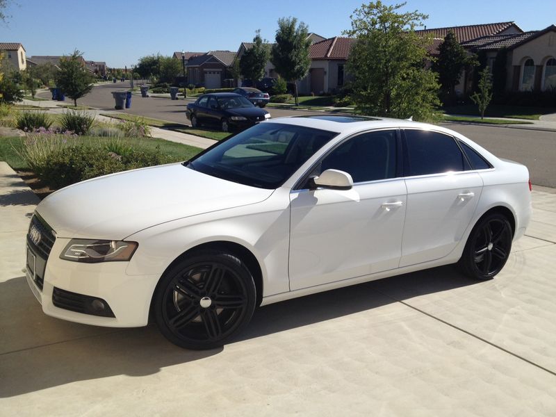 White Audi A4 Black Rims