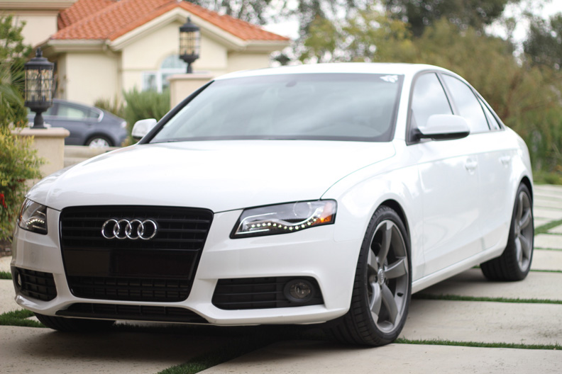 White Audi A4 Black Rims