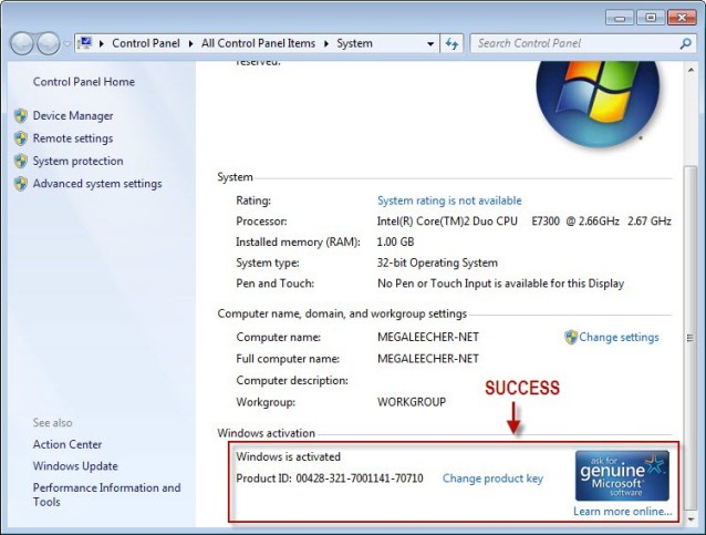 Windows 7 Ultimate Product Key 64 Bit Genuine