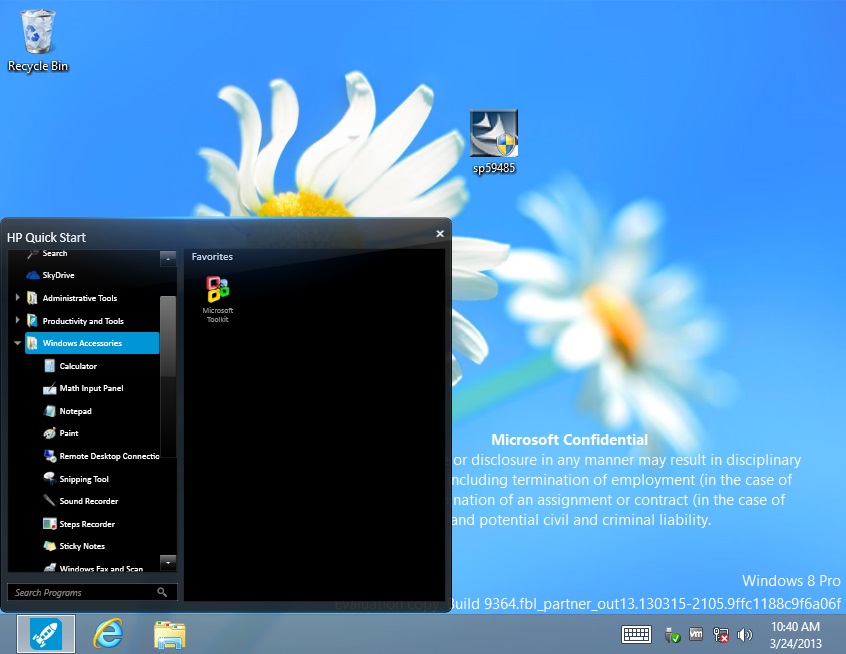 Windows Blue Start Menu