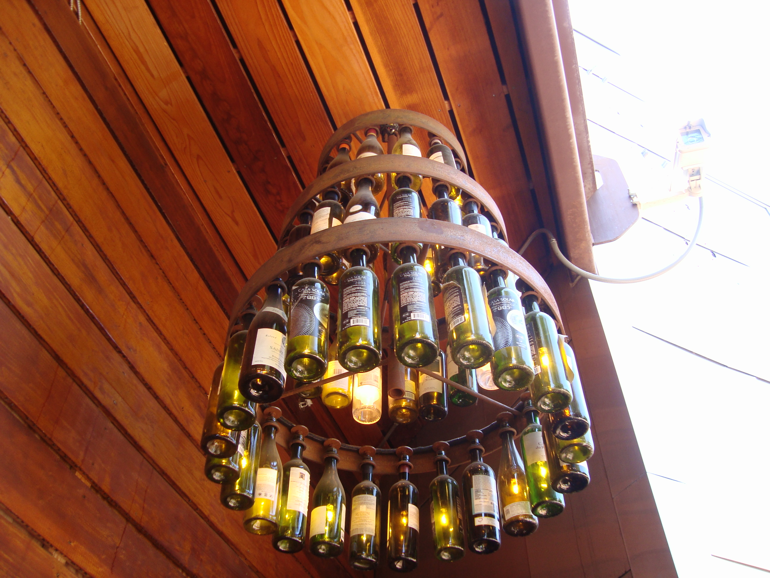 Wine Bottle Chandelier