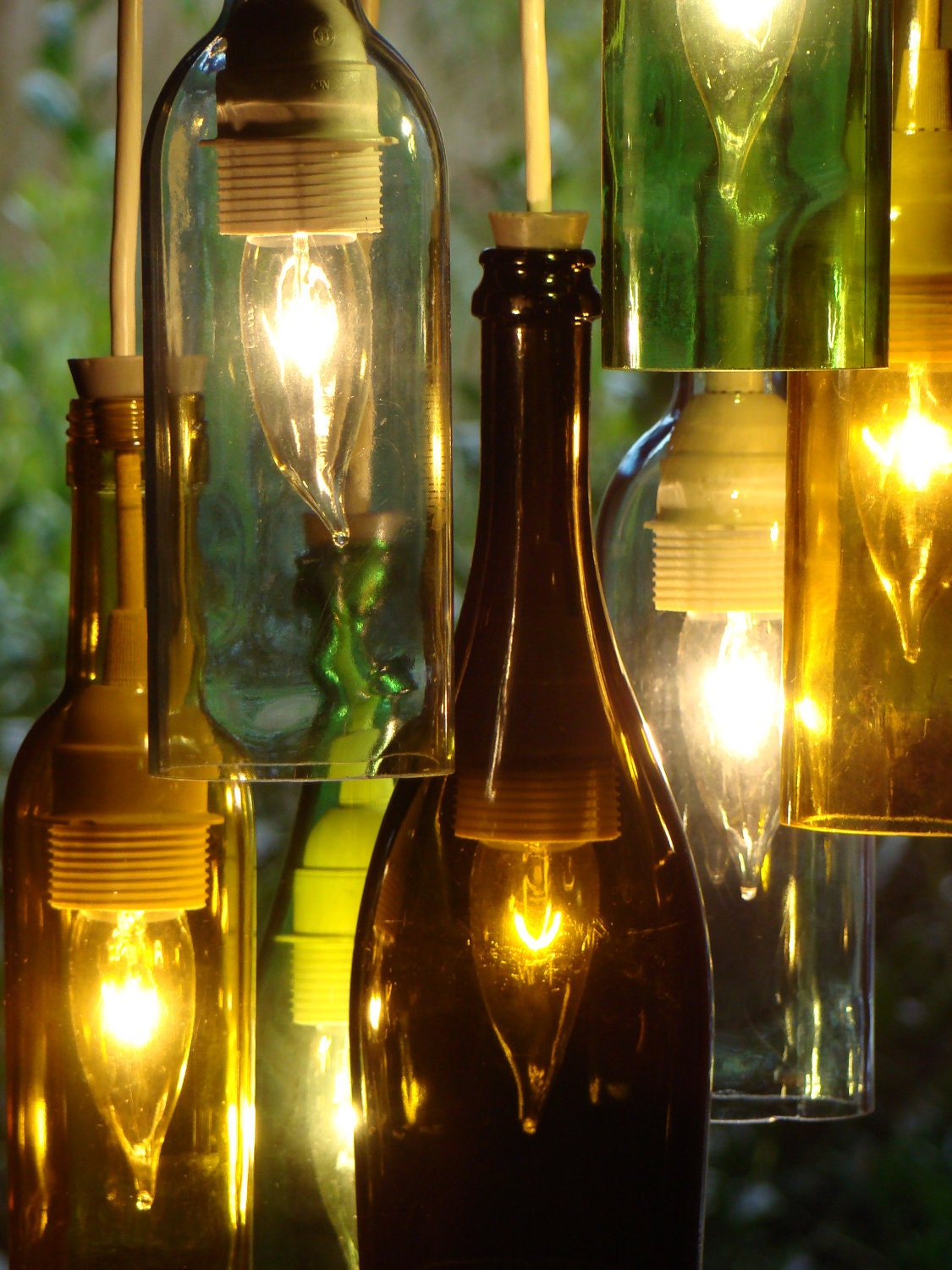 Wine Bottle Chandelier