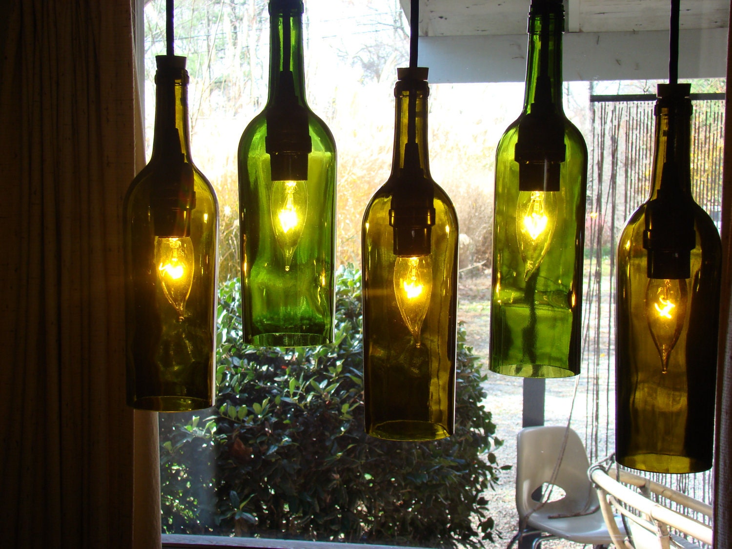 Wine Bottle Chandelier