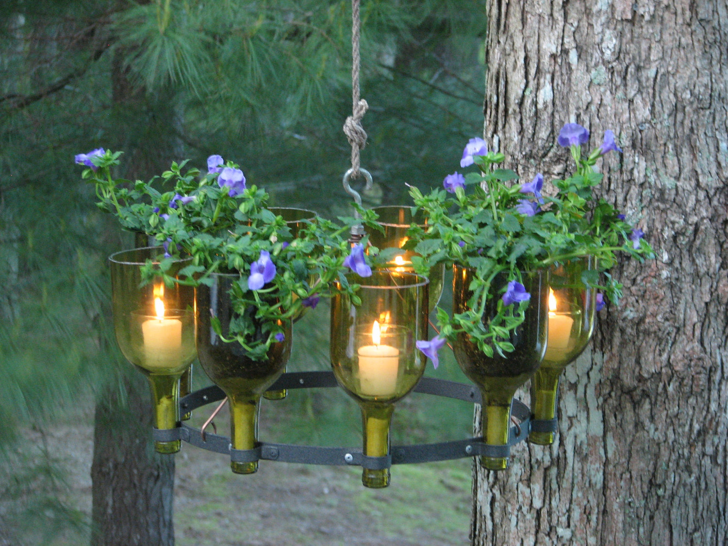 Wine Bottle Chandelier