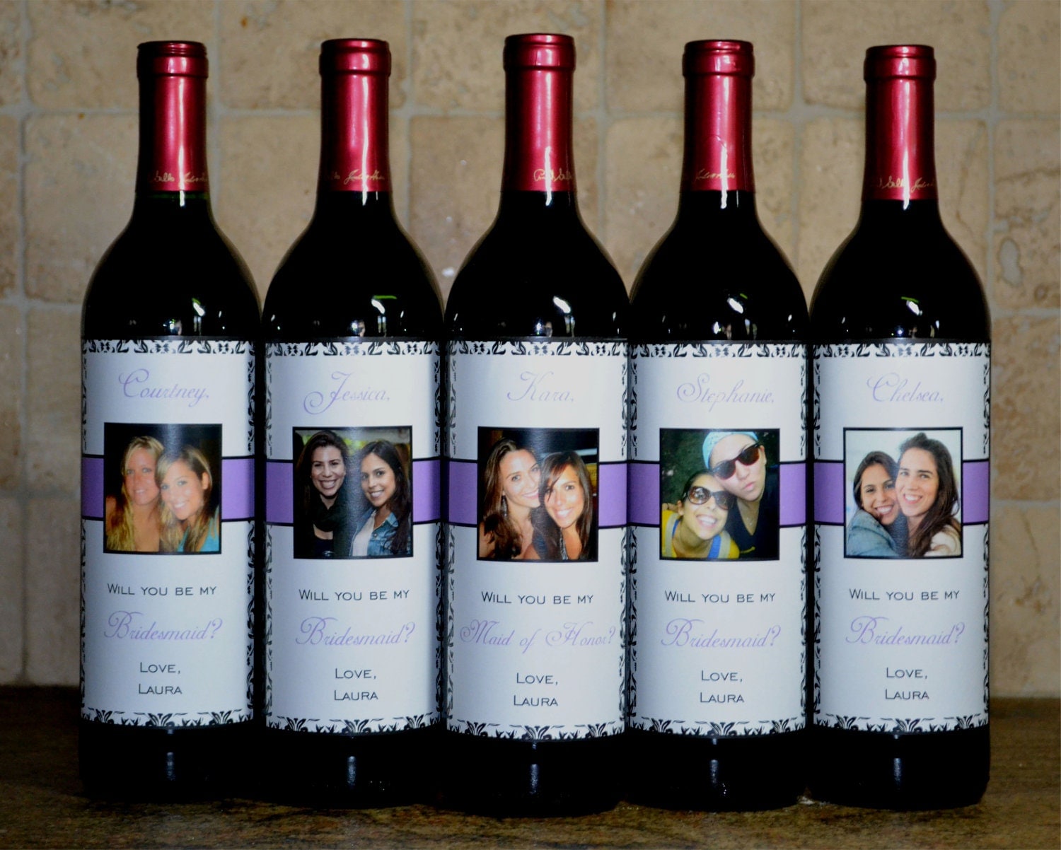 Wine Labels For Bridesmaids