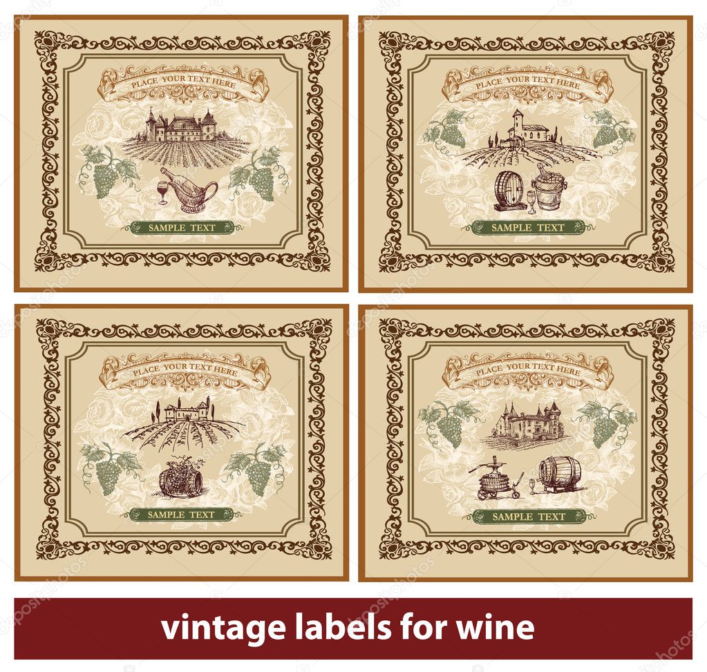 Wine Labels Vector