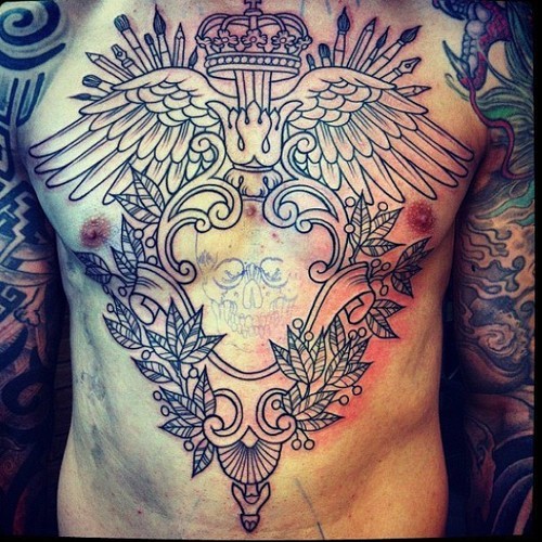 Wings Tattoo On Chest