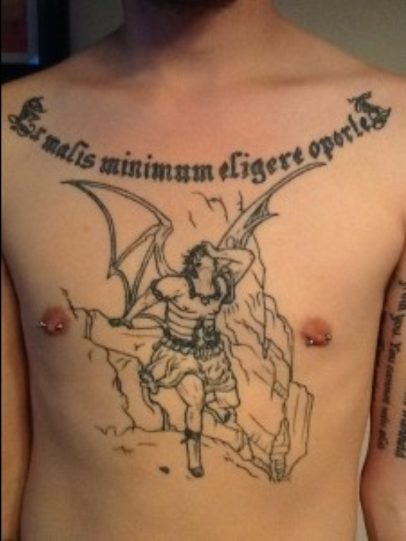 Wings Tattoo On Chest