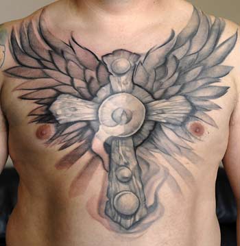 Wings Tattoo On Chest