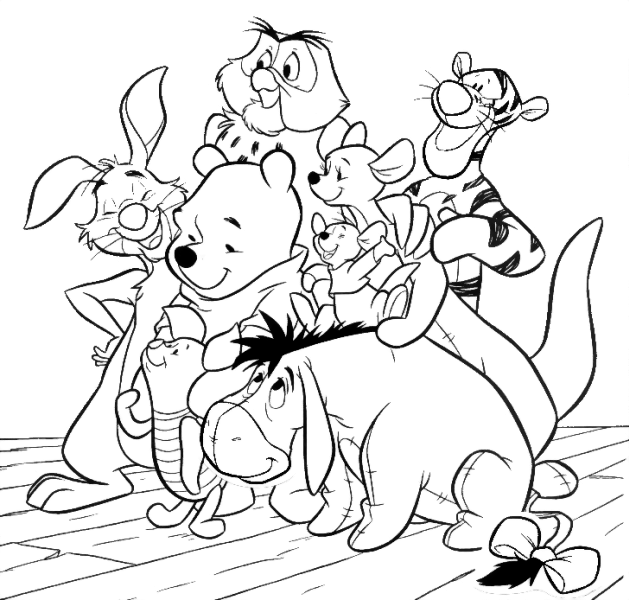 Winnie The Pooh And Friends Black And White