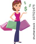 Women Shopping Cartoon