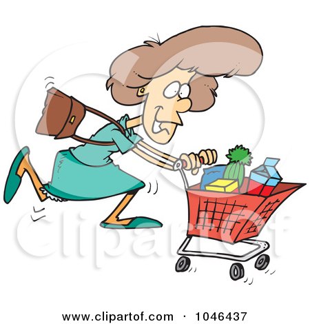 Women Shopping Cartoon