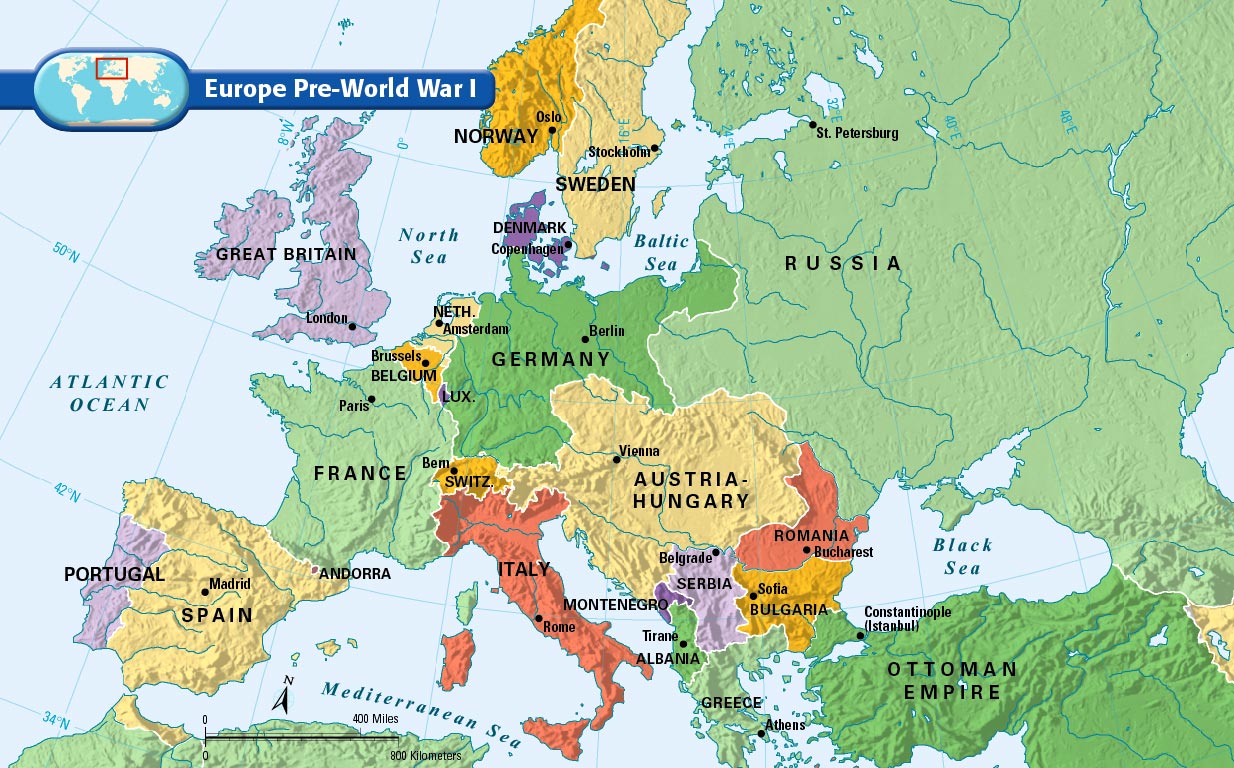 World War 1 Map Europe