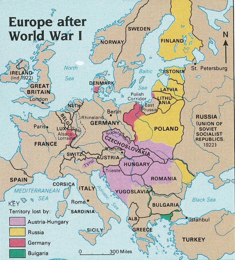 World War 1 Map Europe