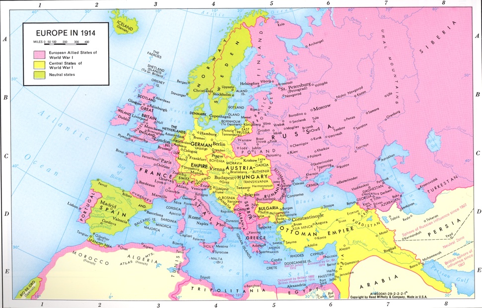 World War 1 Map Of Alliances