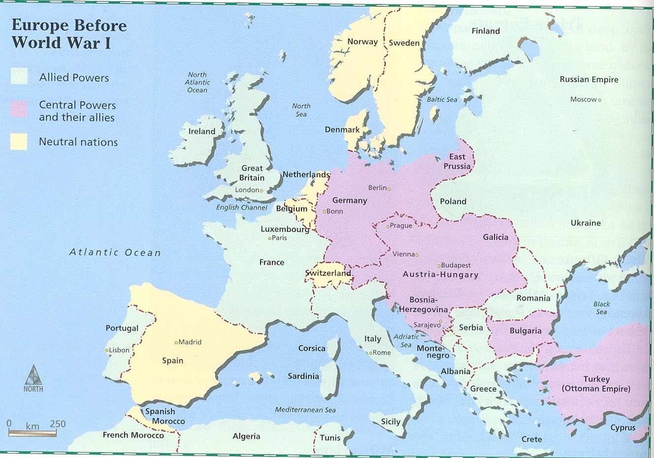 World War 1 Map Of Alliances