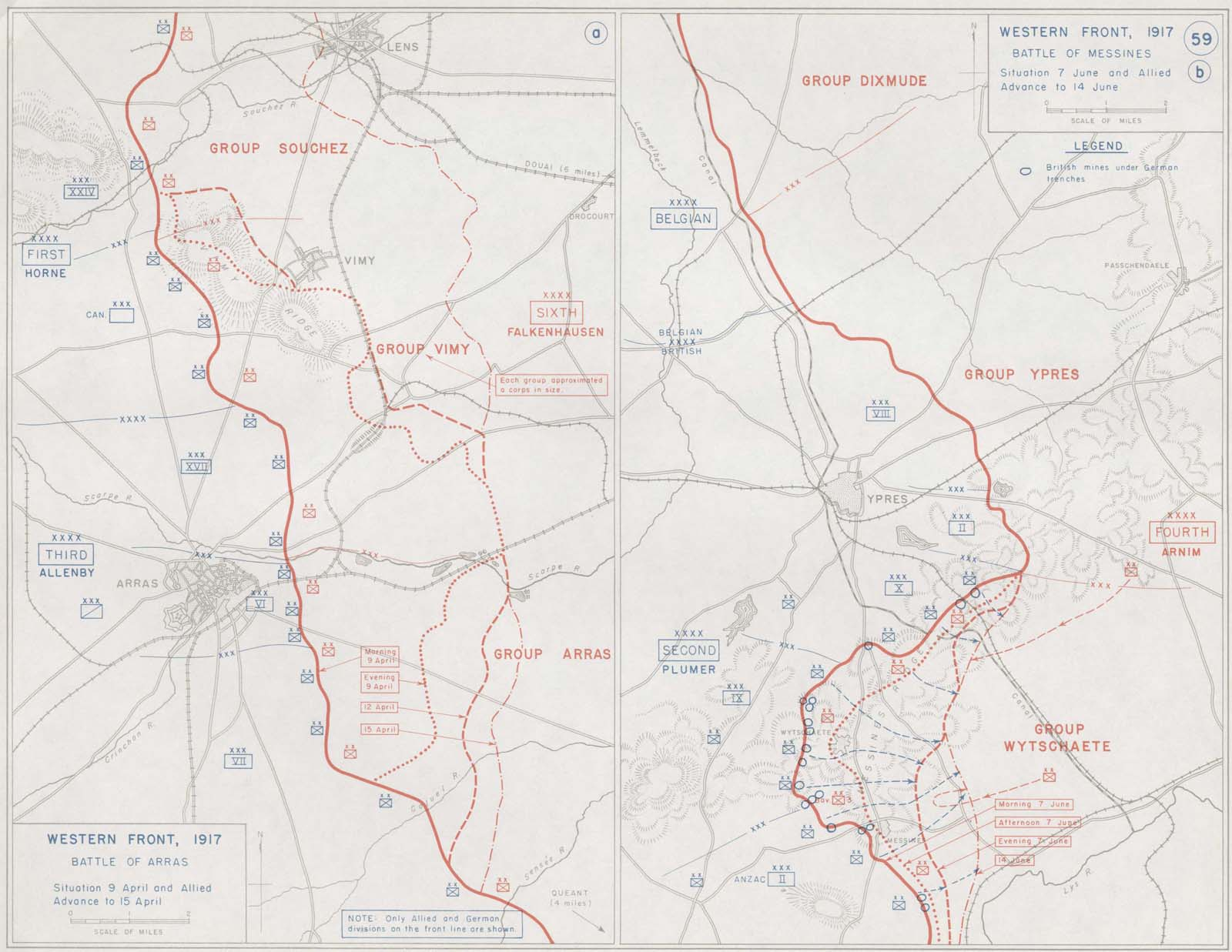 World War 1 Map Western Front