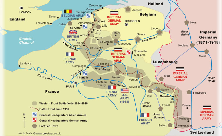 World War 1 Map Western Front