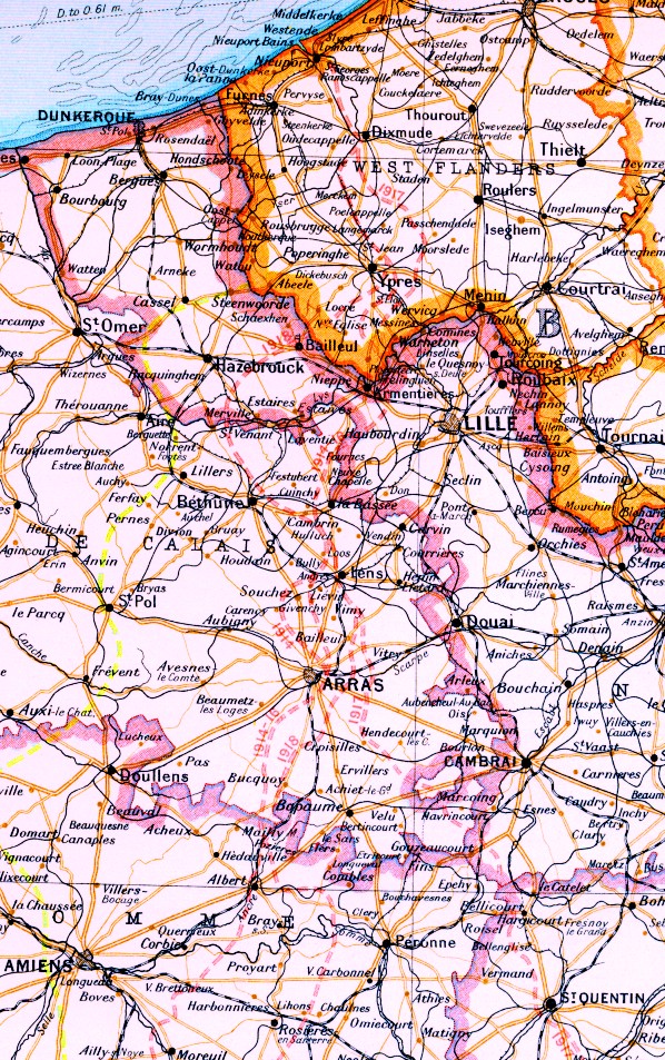 World War 1 Map Western Front