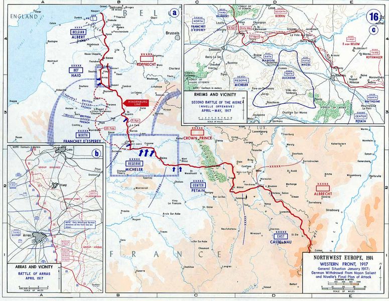 World War 1 Map Western Front