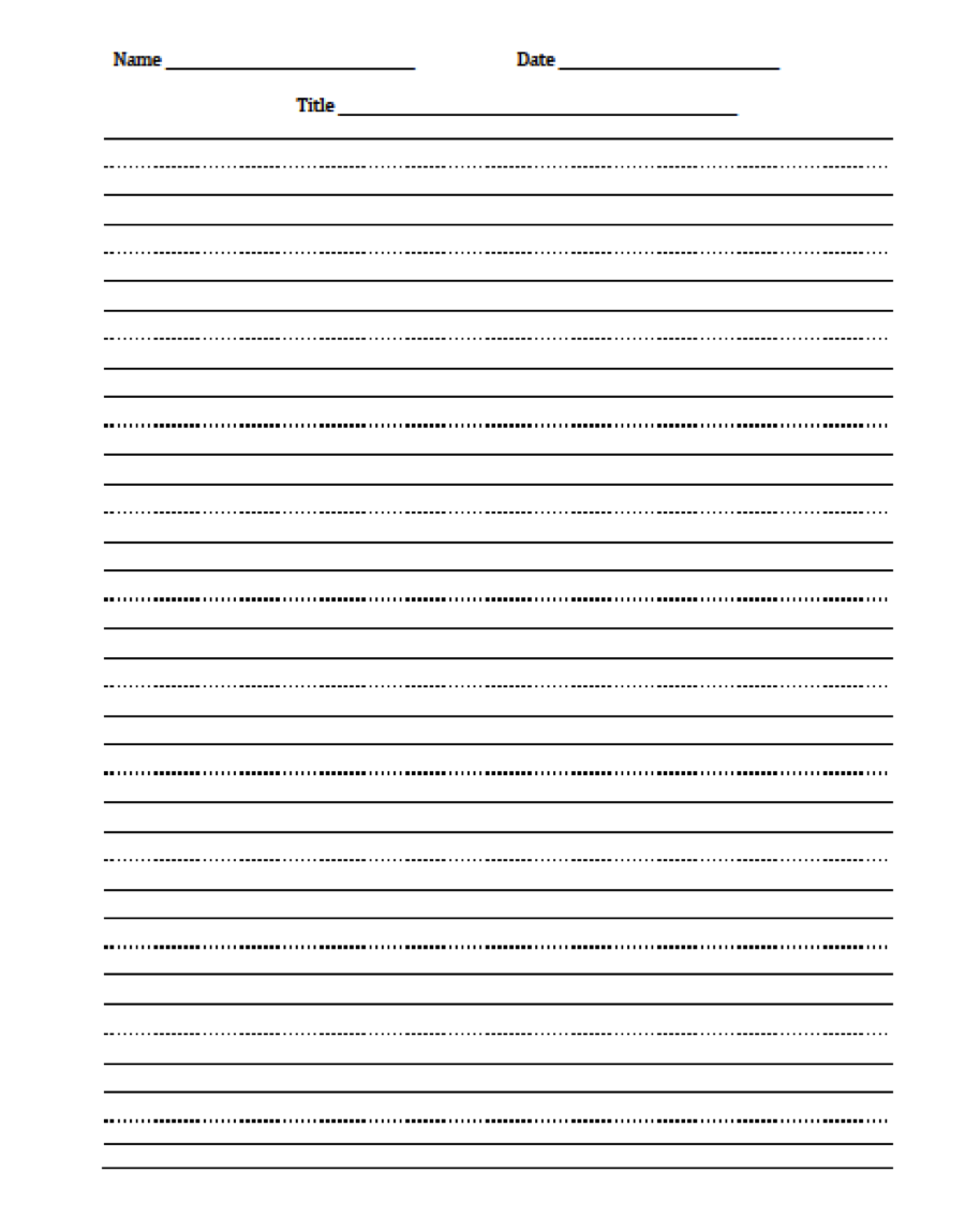 Writing Paper Template For Kindergarten