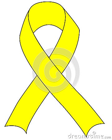 Yellow Support Our Troops Ribbon