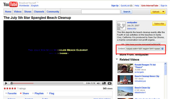 Youtube Embed Code