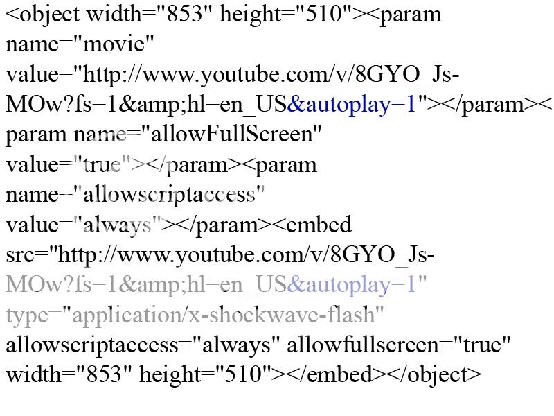 Youtube Embed Code Autoplay