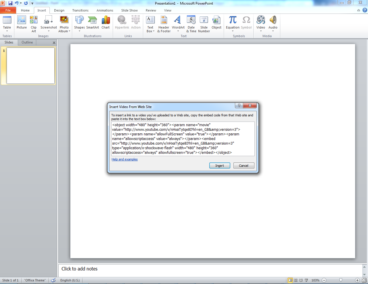 Youtube Embed Code Not Working In Powerpoint